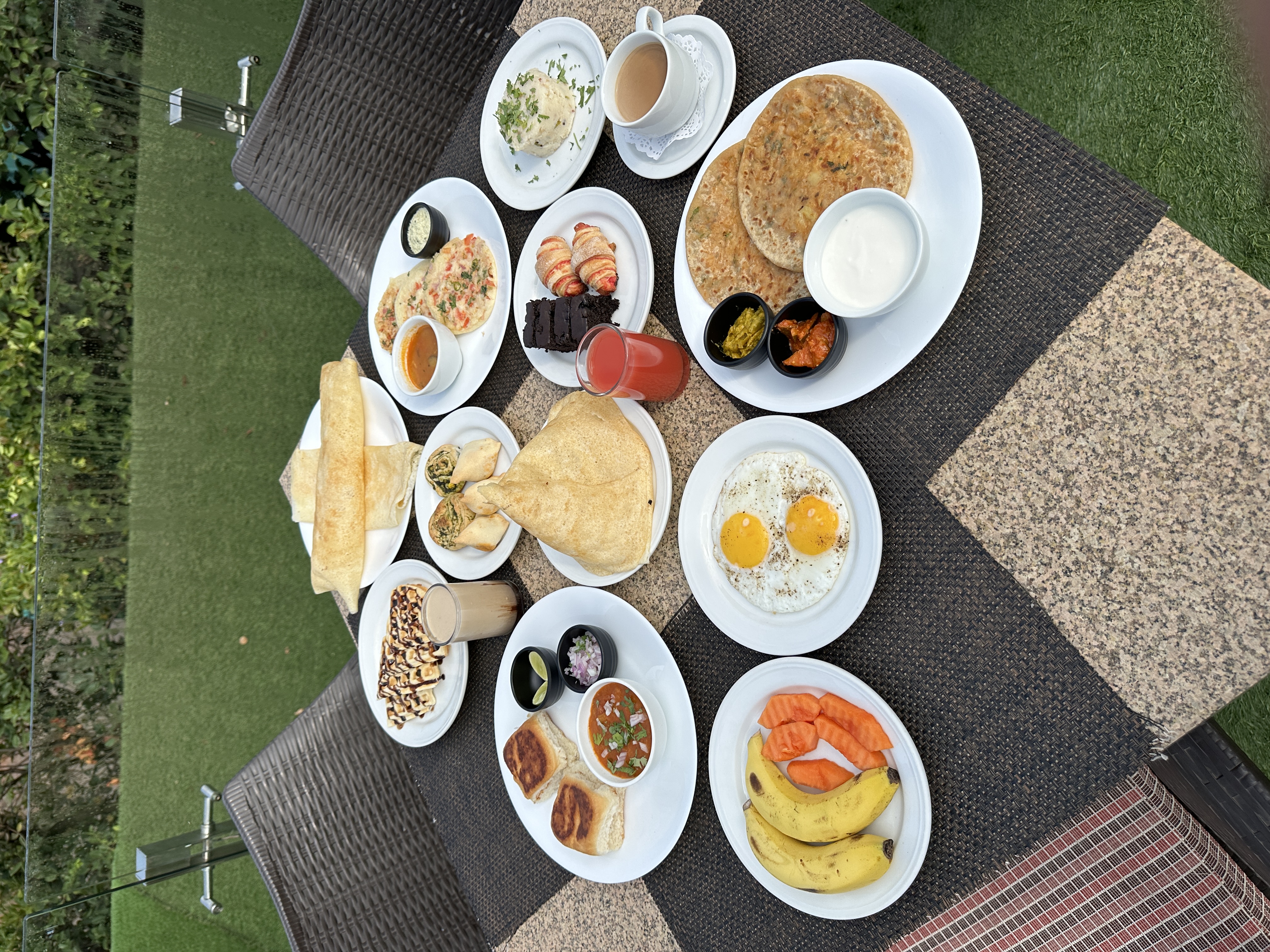 Breakfast spread on the sundeck