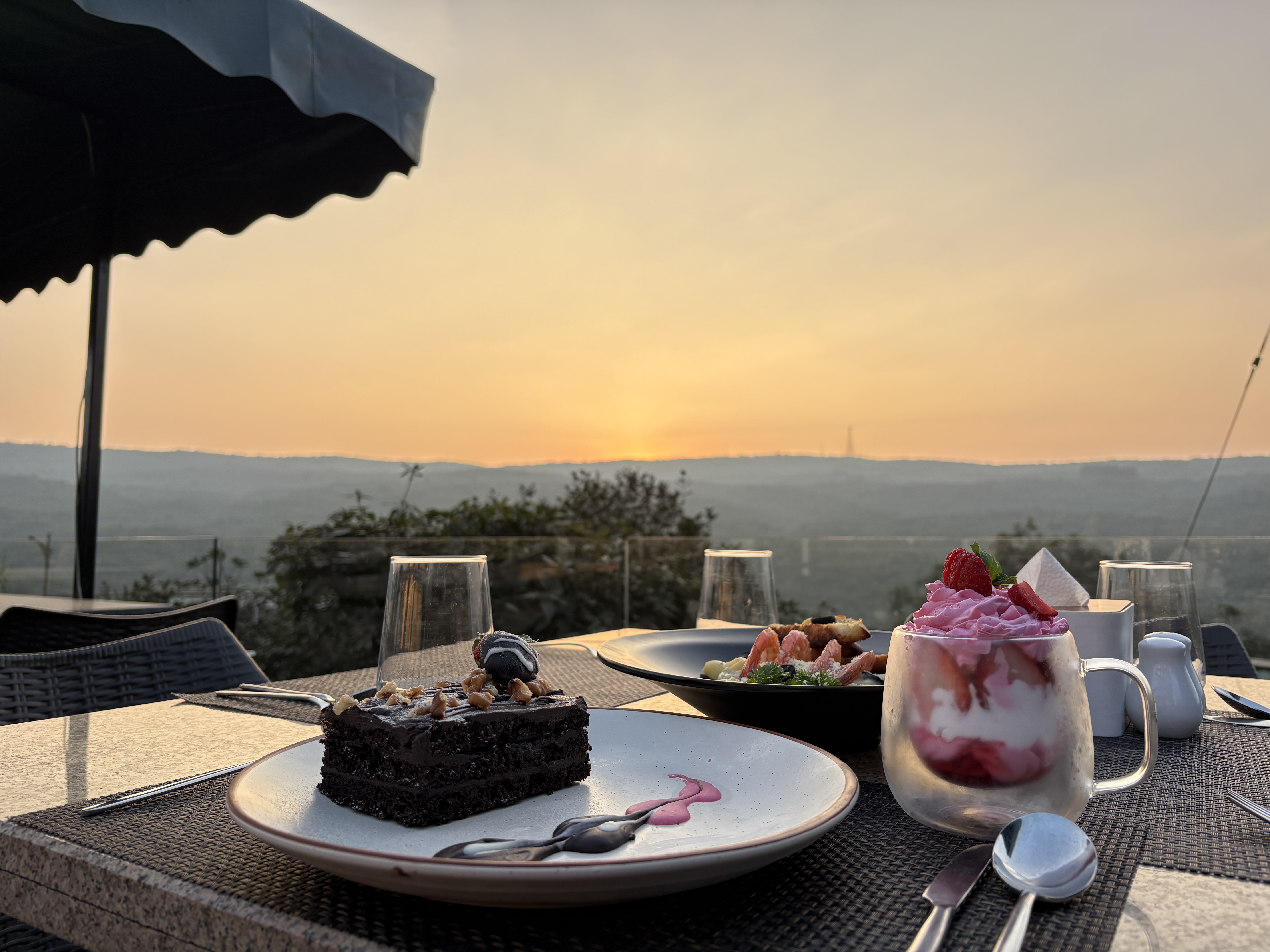 Sunset desserts on the sundeck